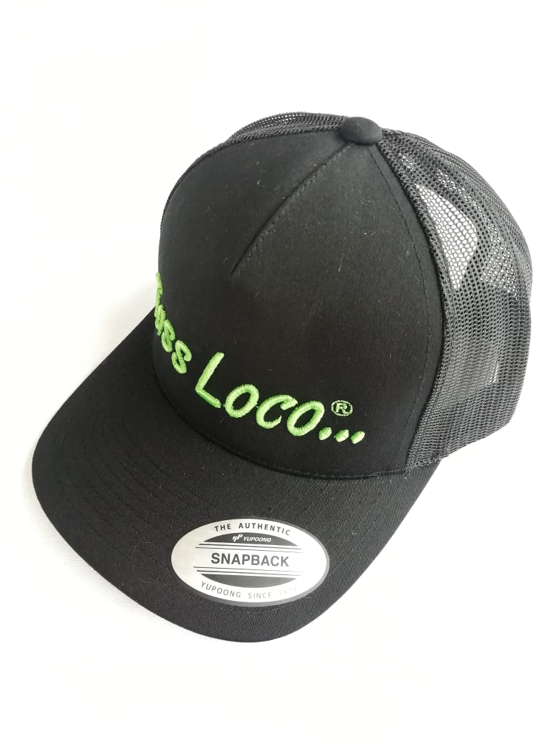 Snapback Negra - Logo Verde Limón