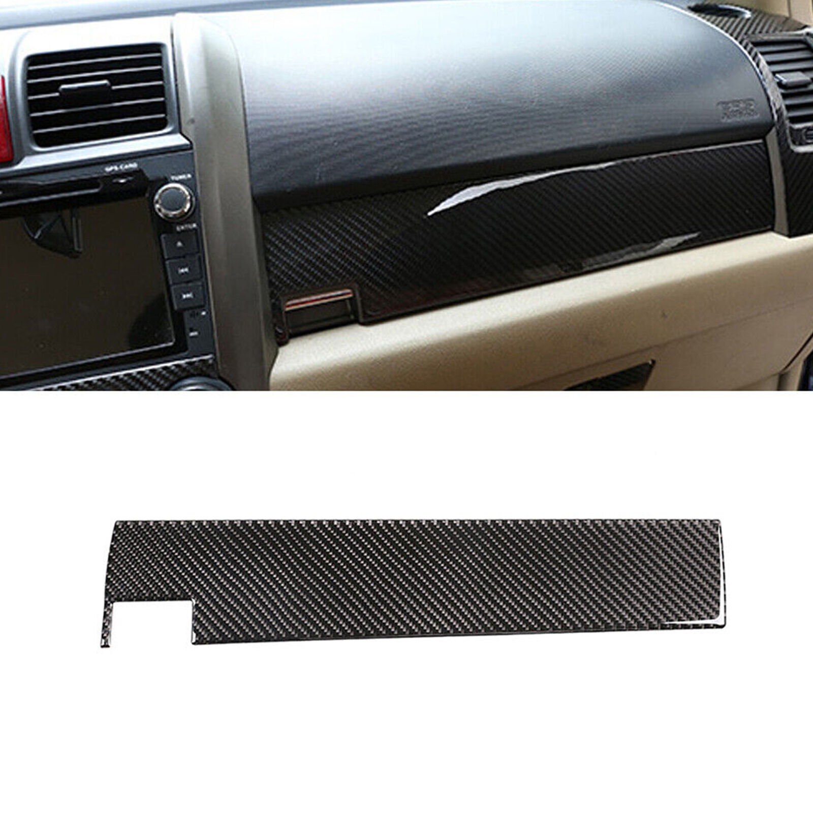 Cubierta de panel de tablero copiloto de fibra de carbono - para Honda CR-V CRV 2007-2011