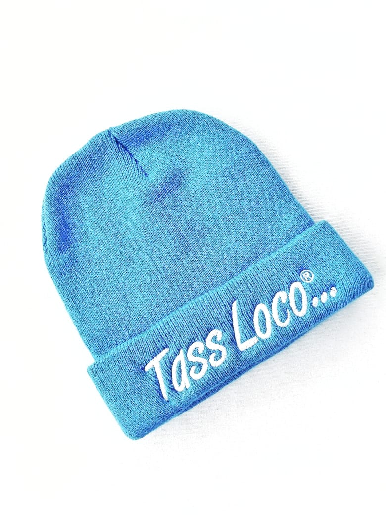 Beanie - Celeste - Logo Blanco
