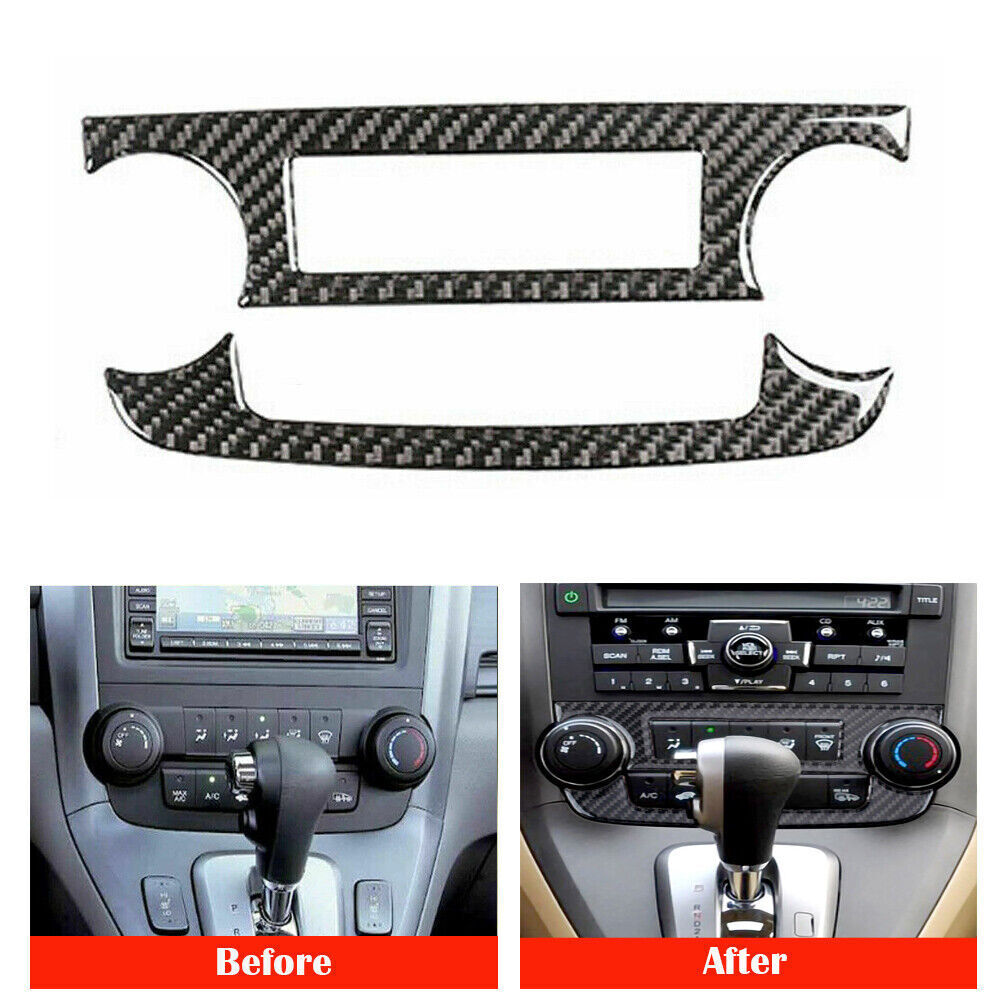 2 piezas Cubierta de marco de aire acondicionado - fibra de carbono para Honda  CRV 2007-2011