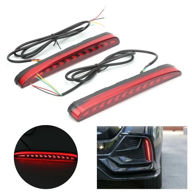 Luz de freno reflectora de parachoques trasero con señal de giro secuencial para Honda Civic 17-21 Hatch