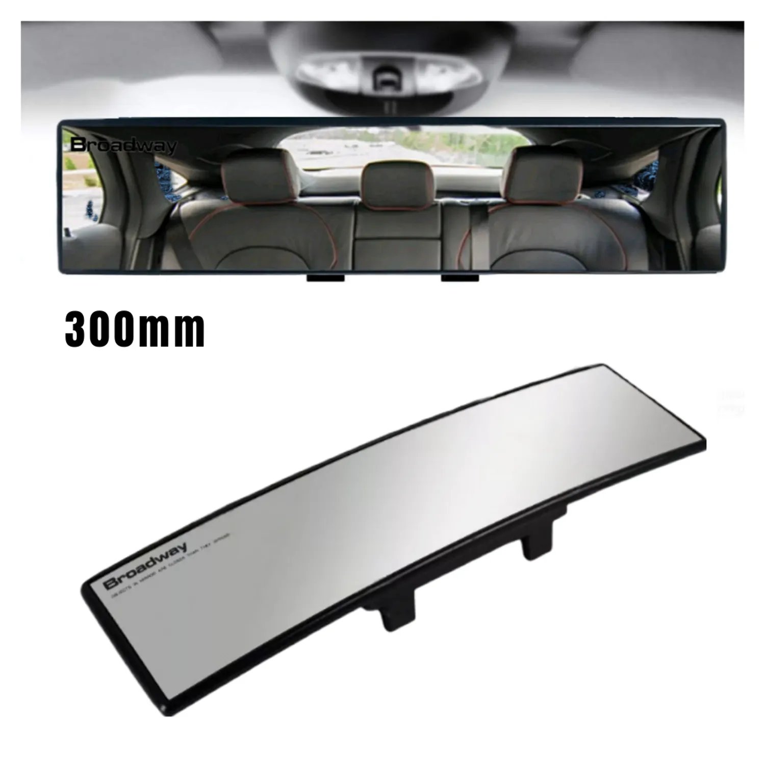 Espejo Retrovisor  Delgado Convexo 300 mm Ancho Broadway